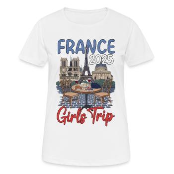 Voyage entre filles en France 2025 - T-shirt respirant Femme - blanc - Devant - AI Model Female 172 dark (172cm)