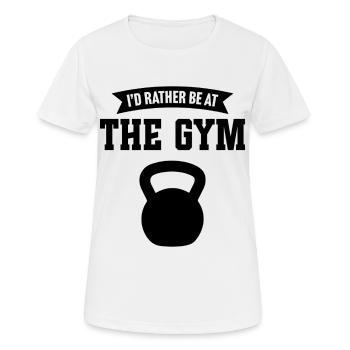 Ich wäre lieber im Fitnessstudio - Frauen T-Shirt atmungsaktiv - Weiß - Vorne - AI Model Female 172 dark (172cm)