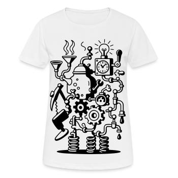 Machine folle - T-shirt respirant Femme - blanc - Devant - AI Model Female 172 dark (172cm)