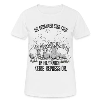 Freie Gedanken Zeigen Mut zur Rebellion - Frauen T-Shirt atmungsaktiv - Weiß - Vorne - AI Model Female 172 dark (172cm)