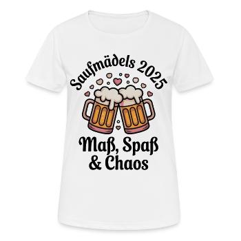 Bier Saufen JGA Gruppen Saufmädels 2025 Volksfest - Frauen T-Shirt atmungsaktiv - Weiß - Vorne - AI Model Female 172 dark (172cm)
