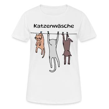 Nettoyant pour chat - T-shirt respirant Femme - blanc - Devant - AI Model Female 172 dark (172cm)
