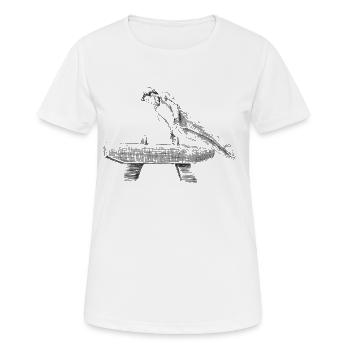 Gymnastik - Frauen T-Shirt atmungsaktiv - Weiß - Vorne - AI Model Female 172 dark (172cm)