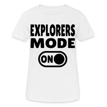 Explorers Mode ON – For real world explorers - Women's Breathable T-Shirt - white - Front - AI Model Female 172 dark (172cm)