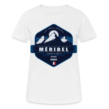 Meribel, Les Trois Vallées , France  - Women's Breathable T-Shirt - white - Front - AI Model Female 172 dark (172cm)