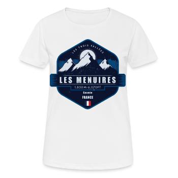 Les Menuires, Les Trois Vallées, France - Women's Breathable T-Shirt - white - Front - AI Model Female 172 dark (172cm)