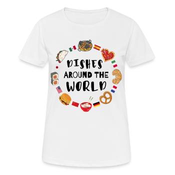 Gerichte rund um die Welt - Frauen T-Shirt atmungsaktiv - Weiß - Vorne - AI Model Female 172 dark (172cm)