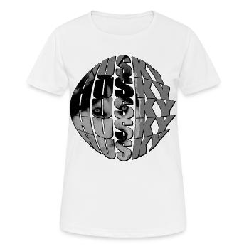 Wolfgesicht in Globus-Design - Frauen T-Shirt atmungsaktiv - Weiß - Vorne - AI Model Female 172 dark (172cm)