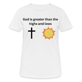 Proverbe religieux - T-shirt respirant Femme - blanc - Devant - AI Model Female 172 dark (172cm)