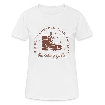 Hiker girlie funny hiking therapy mountain sports - Women's Breathable T-Shirt - white - Front - AI Model Female 172 dark (172cm)