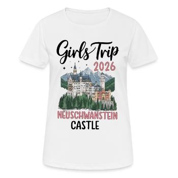 Voyage entre filles 2026 Château de Neuschwanstein - T-shirt respirant Femme - blanc - Devant - AI Model Female 172 dark (172cm)