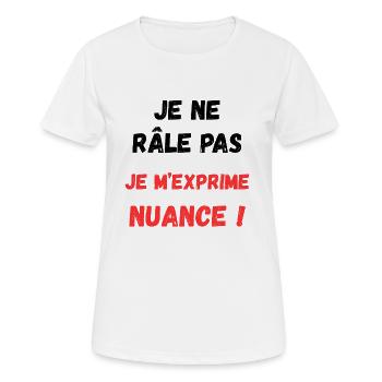 T-Shirt humorvoll humorvoll Geschenkidee - Frauen T-Shirt atmungsaktiv - Weiß - Vorne - AI Model Female 172 dark (172cm)