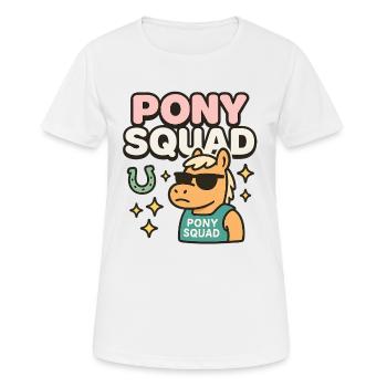 Pony Squad Cartoon Design mit Coolness - Frauen T-Shirt atmungsaktiv - Weiß - Vorne - AI Model Female 172 dark (172cm)