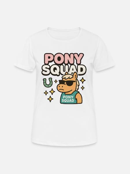 Pony Squad cartoon design with coolness - Women's Breathable T-Shirt - white