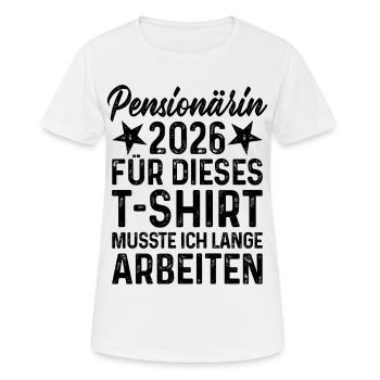 Pensioner 2026 - Women's Breathable T-Shirt - white - Front - AI Model Female 172 dark (172cm)