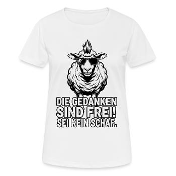 Cooles Schaf - Meinungsfreiheit  - Frauen T-Shirt atmungsaktiv - Weiß - Vorne - AI Model Female 172 dark (172cm)
