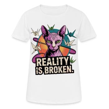 Chat de réalité brisé - T-shirt respirant Femme - blanc - Devant - AI Model Female 172 dark (172cm)