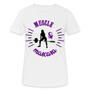 Élégance Athlétique Muscle et Mascara Idée Cadeau - T-shirt respirant Femme - blanc - Devant - AI Model Female 172 dark (172cm)