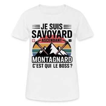 Mountain and Pic de Cime, Nickname of Ascension - Women's Breathable T-Shirt - white - Front - AI Model Female 172 dark (172cm)