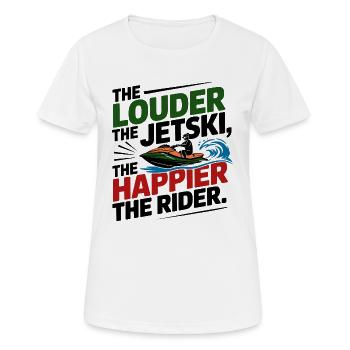 Jetski drôle et bruyant, bonheur - T-shirt respirant Femme - blanc - Devant - AI Model Female 172 dark (172cm)