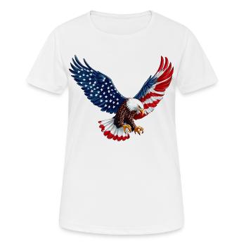 Aquila Americana con Bandiera - Women's Breathable T-Shirt - white - Front - AI Model Female 172 dark (172cm)