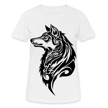 Wolf Tribal Tattoo - Women's Breathable T-Shirt - white - Front - AI Model Female 172 dark (172cm)