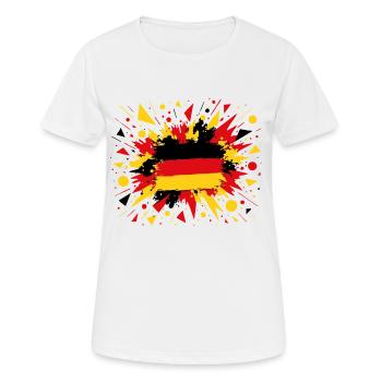German Flag in Brush Style - Women's Breathable T-Shirt - white - Front - AI Model Female 172 dark (172cm)