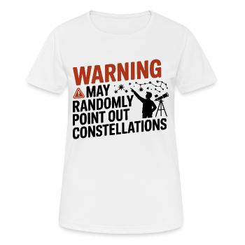 Warnung: Ich kann auf Sternbilder hinweisen - Frauen T-Shirt atmungsaktiv - Weiß - Vorne - AI Model Female 172 dark (172cm)