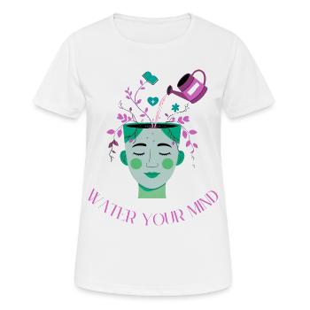 Motif de pouvoir de pensée rafraîchissant - T-shirt respirant Femme - blanc - Devant - AI Model Female 172 dark (172cm)