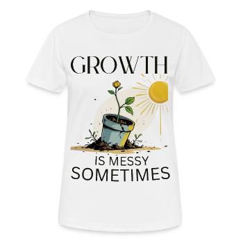 Growth story with flower and sun - Women's Breathable T-Shirt - white - Front - AI Model Female 172 dark (172cm)