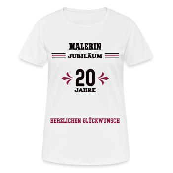 20e anniversaire du peintre 20e anniversaire de la peinture - T-shirt respirant Femme - blanc - Devant - AI Model Female 172 dark (172cm)