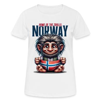 Norwegischer Troll mit Flagge - Frauen T-Shirt atmungsaktiv - Weiß - Vorne - AI Model Female 172 dark (172cm)