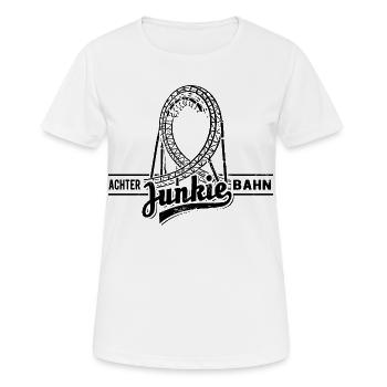 Achterbahn Junkie - Looping - Frauen T-Shirt atmungsaktiv - Weiß - Vorne - AI Model Female 172 dark (172cm)