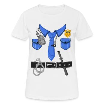 Uniforme de police et accessoires - T-shirt respirant Femme - blanc - Devant - AI Model Female 172 dark (172cm)