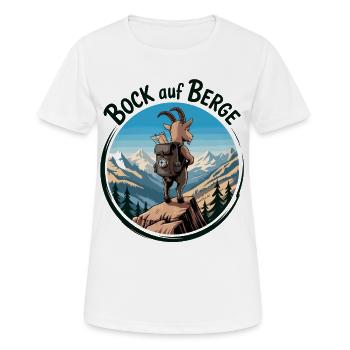 Bergsteiger Ziege auf dem Gipfel - Frauen T-Shirt atmungsaktiv - Weiß - Vorne - AI Model Female 172 dark (172cm)