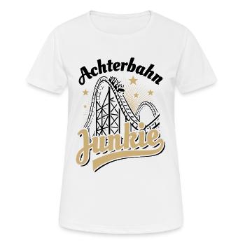 Roller Coaster Junkie - Parc d'attractions - Looping - T-shirt respirant Femme - blanc - Devant - AI Model Female 172 dark (172cm)