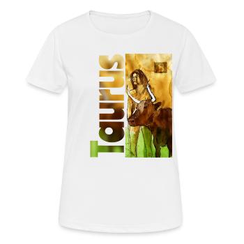 Sternzeichen Stier  - Frauen T-Shirt atmungsaktiv - Weiß - Vorne - AI Model Female 172 dark (172cm)