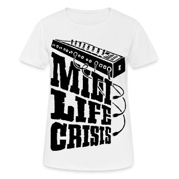 Midi life crisis - Frauen T-Shirt atmungsaktiv - Weiß - Vorne - AI Model Female 172 dark (172cm)