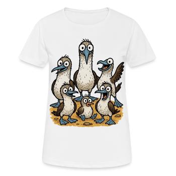 Illustration de charmants oiseaux de mer - T-shirt respirant Femme - blanc - Devant - AI Model Female 172 dark (172cm)