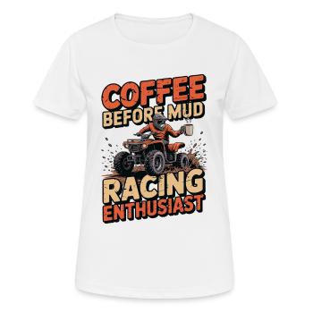 Passionné de courses de boue, amateur de café et de boue - T-shirt respirant Femme - blanc - Devant - AI Model Female 172 dark (172cm)