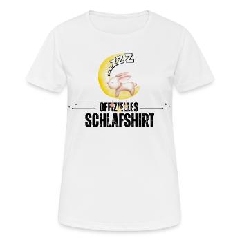 Niedliche Häschen auf Mond mit Sternen - Frauen T-Shirt atmungsaktiv - Weiß - Vorne - AI Model Female 172 dark (172cm)