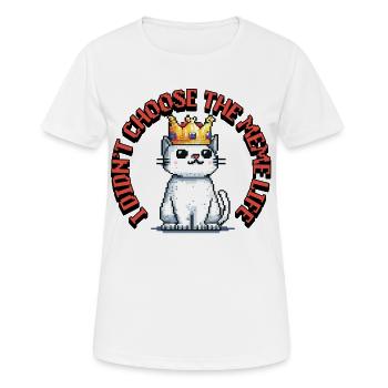 Meme T-Shirt – I Didn’t Choose the Meme Life - Frauen T-Shirt atmungsaktiv - Weiß - Vorne - AI Model Female 172 dark (172cm)