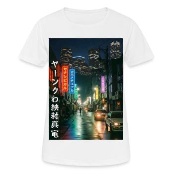 Néon Nuit Scènes de ville - T-shirt respirant Femme - blanc - Devant - AI Model Female 172 dark (172cm)