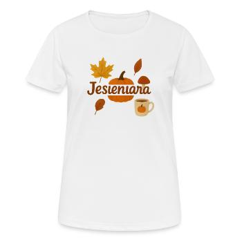 Herbst - Frauen T-Shirt atmungsaktiv - Weiß - Vorne - AI Model Female 172 dark (172cm)