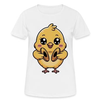 Lustiges Küken Mit Becken Für Musikliebhaber - Frauen T-Shirt atmungsaktiv - Weiß - Vorne - AI Model Female 172 dark (172cm)