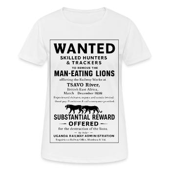 Monstres historiques - Les mangeurs d’hommes de Tsavo - T-shirt respirant Femme - blanc - Devant - AI Model Female 172 dark (172cm)