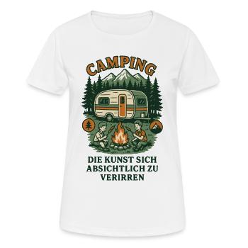 Camper Humor Funny Camping Design Retro Style - Women's Breathable T-Shirt - white - Front - AI Model Female 172 dark (172cm)