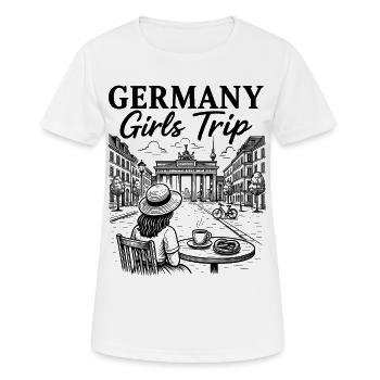 Abstrakte Farbexplosion für kreative Looks - Frauen T-Shirt atmungsaktiv - Weiß - Vorne - AI Model Female 172 dark (172cm)