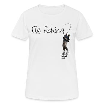 Fly fishing - Women's Breathable T-Shirt - white - Front - AI Model Female 172 dark (172cm)