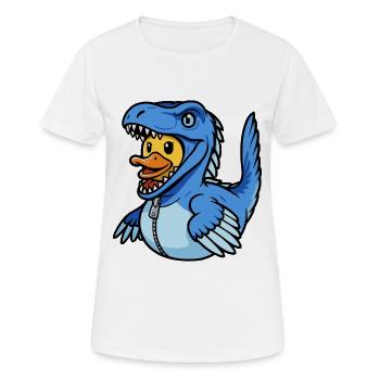 Dinosaure de la jungle avec Velociraptor - T-shirt respirant Femme - blanc - Devant - AI Model Female 172 dark (172cm)
